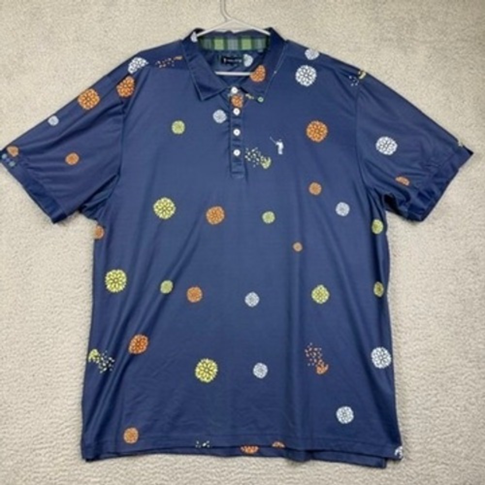 William Murray Golf Polo‎ Shirt Men's XX-Large Blue Floral Print Short Sleeve